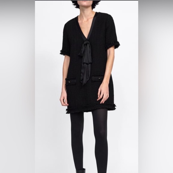 Zara Dresses & Skirts - ZARA tweed dress with a bow